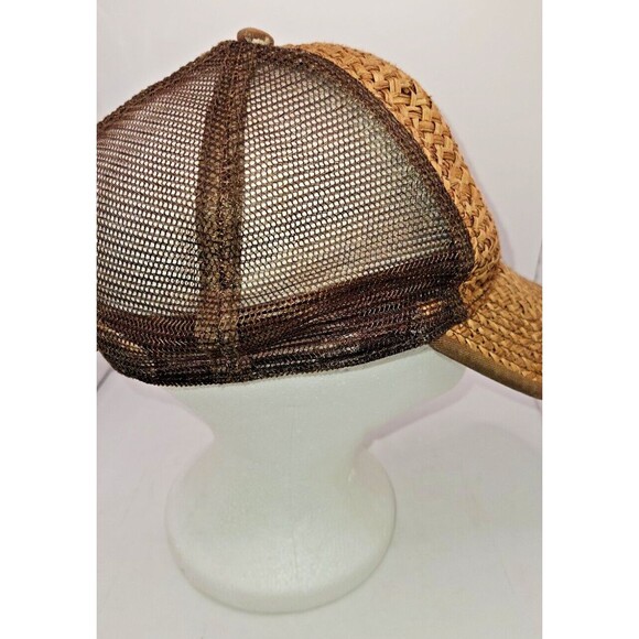 Corona Mexico Ball Cap Wicker Straw Front and Bill Adj Strap Back Net Material - Picture 6 of 9